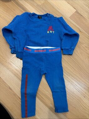 Bonmot Blue Kids Matching Set with Red Accent